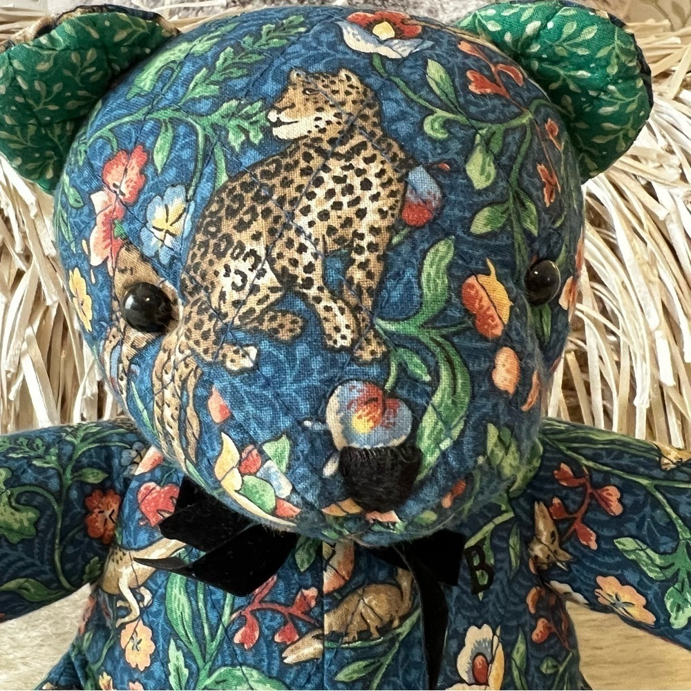 Vintage VERA BRADLEY Animal Kingdom 2000 Plush Bear 10” Blue Green Y2K Stuffed - Picture 3 of 11